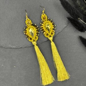 Kolczyki sutasz złote z chwostami handmade